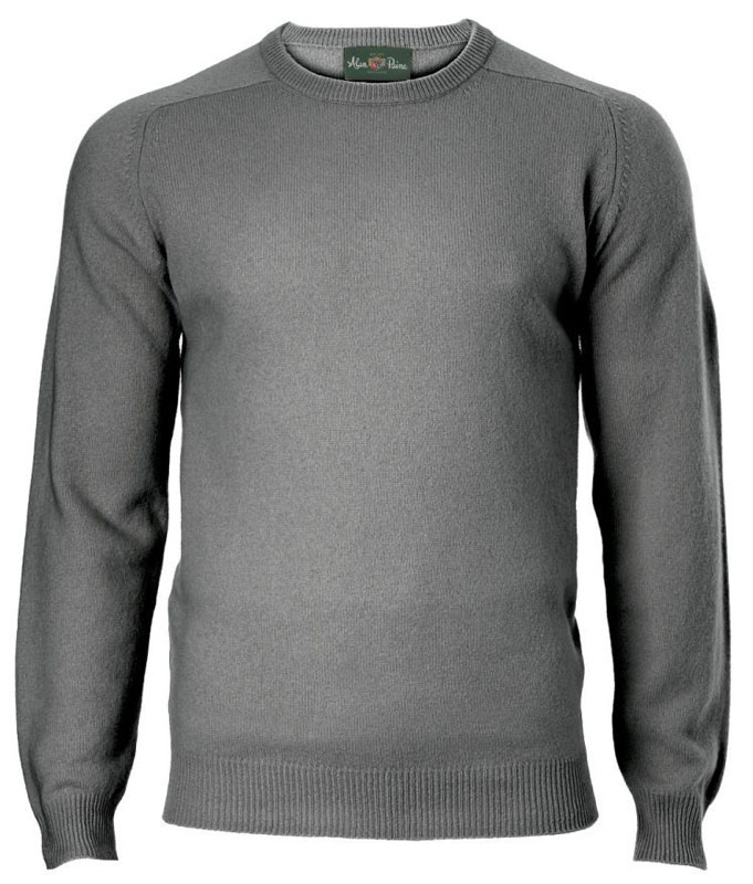 Alan Paine Lamswol Pullover Ronde-hals, Updated Fit - Grey Mix – Bild 4