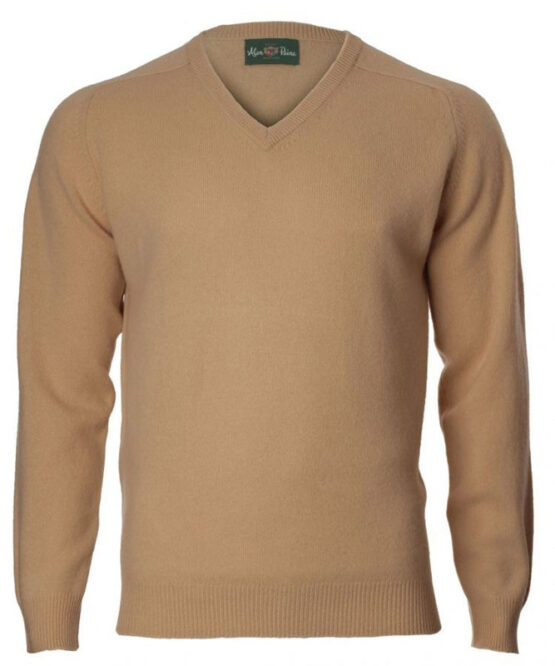 Alan Paine Lamswol Pullover V-hals, Updated Fit - Camel – Bild 4