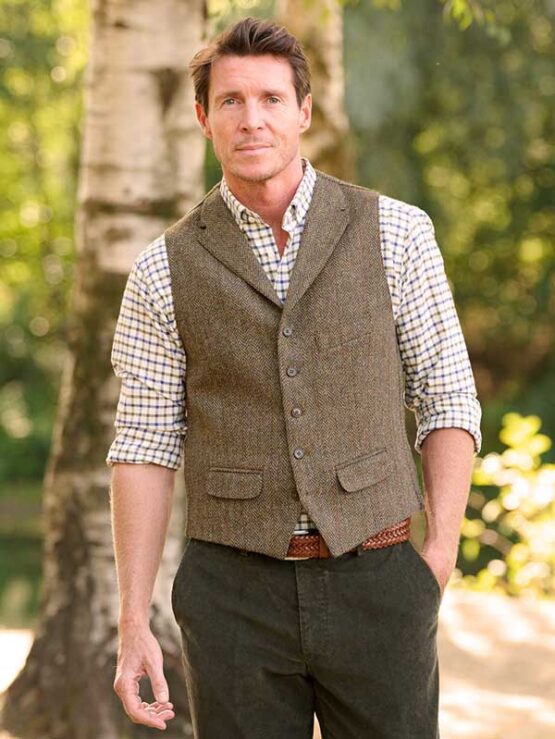 Harris Tweed Weste mit Revers 670