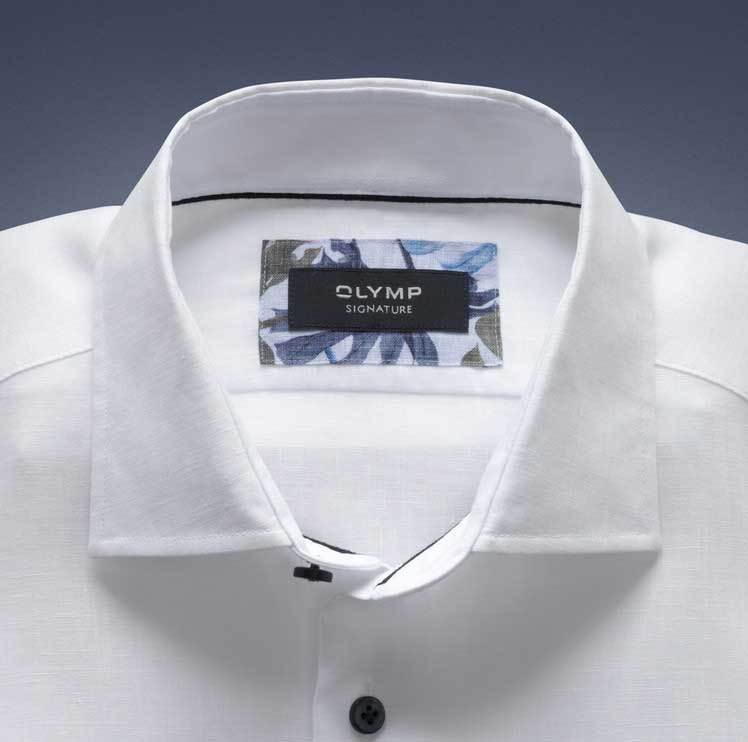 OLYMP SIGNATURE  Tailored Fit, Linnen Overhemd, SIGNATURE Kent, Wit – Bild 2