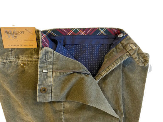 Wellington Ribcord Pantalon Olive – Bild 4