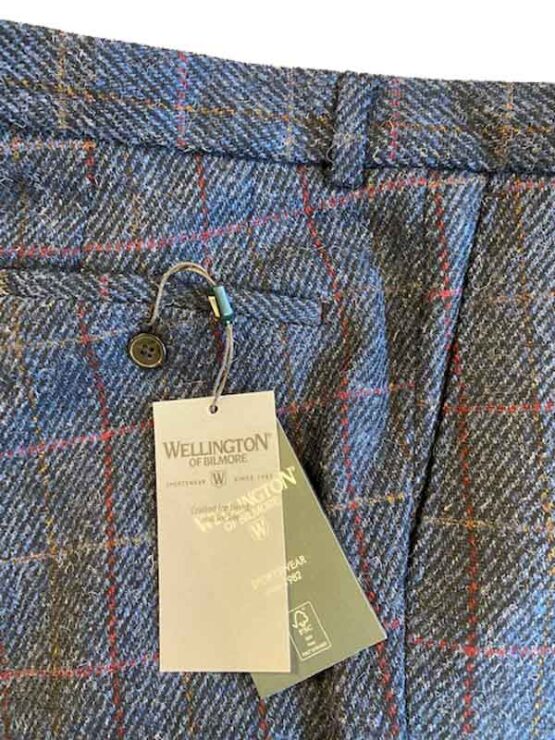 Harris Tweed Pantalon Blauw Met Overruit – Bild 2