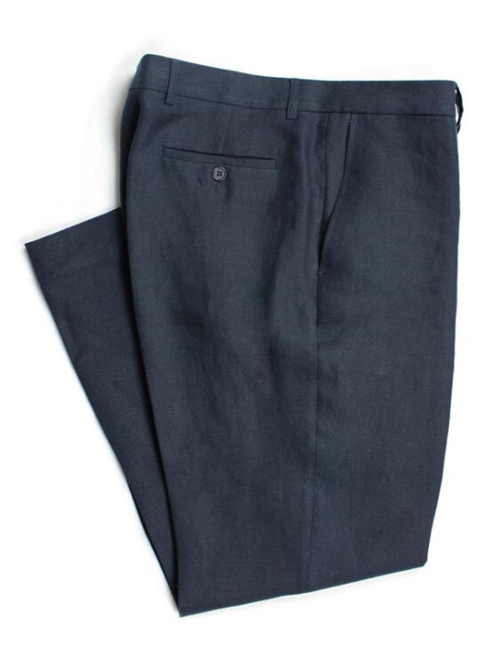 Linnen Pantalon, Mens Linen Trousers - Navy