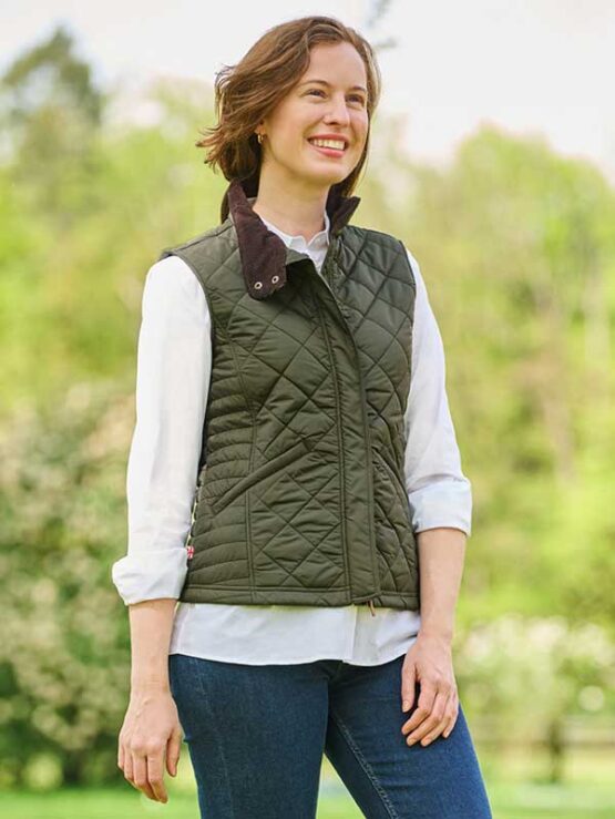 Sportliche Damen Steppweste ”Lily” in oliv