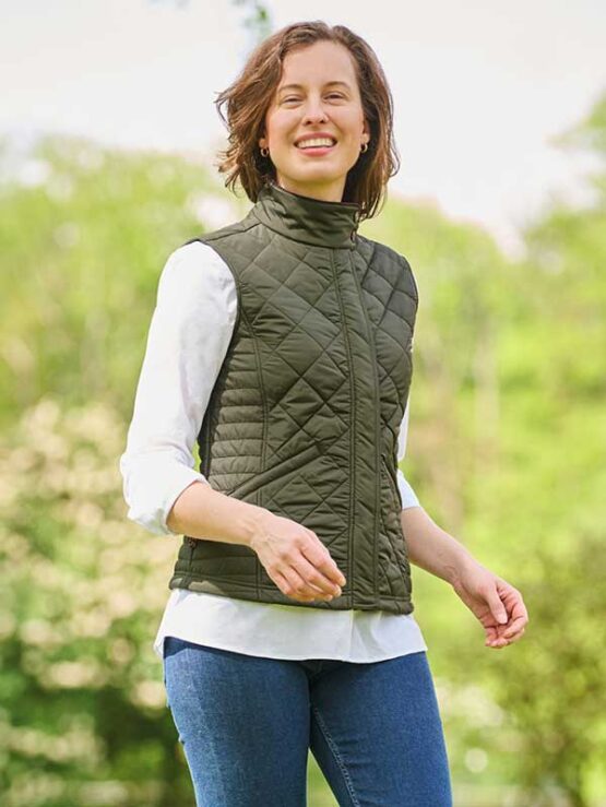 Sportliche Damen Steppweste ”Lily” in oliv – Bild 2