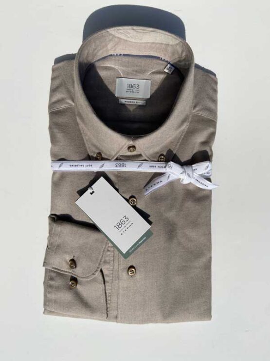 Flanellhemd Eterna Taupe