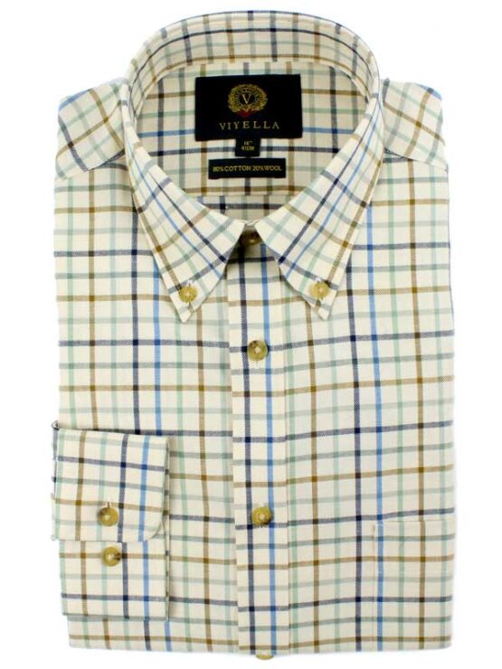 Viyella Flannel Shirt, Tattersall Lovat