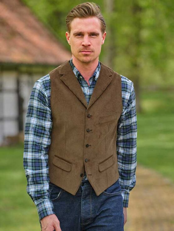 Herren Cord Weste ”Wales” in mud