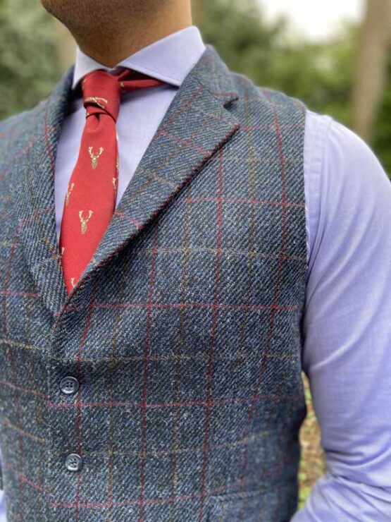 Harris Tweed Weste Blau 613 – Bild 4