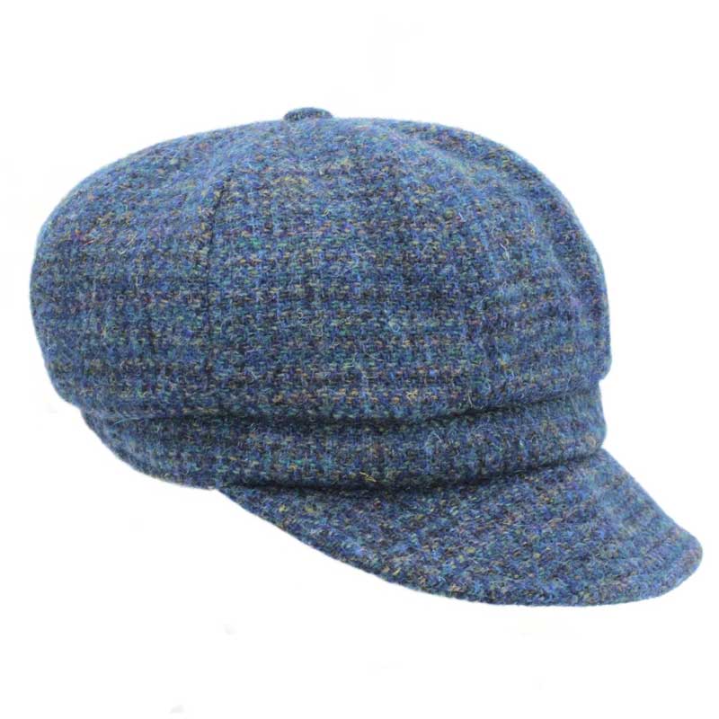 Harris_tweed_Ladies_cap_Peacock_Blue