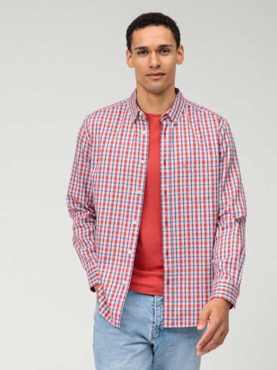 Casual  Freizeithemd, Regular Fit, Button-Down, Rot