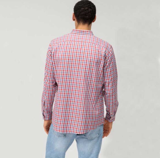 Casual  Freizeithemd, Regular Fit, Button-Down, Rot – Bild 2