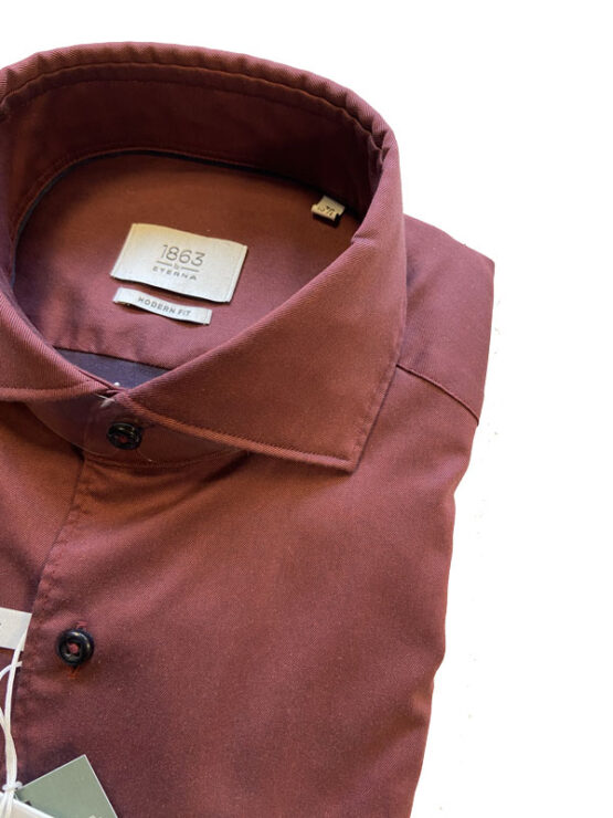 Soft Cotton Shirt, Bordeau – Bild 2