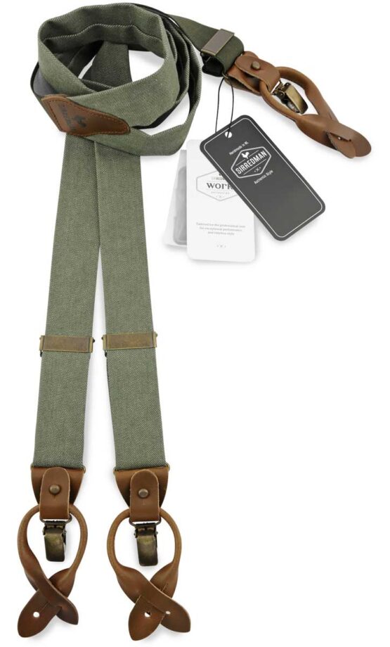 Sir Redman Luxuriöse Hosenträger Denim Urban Grün