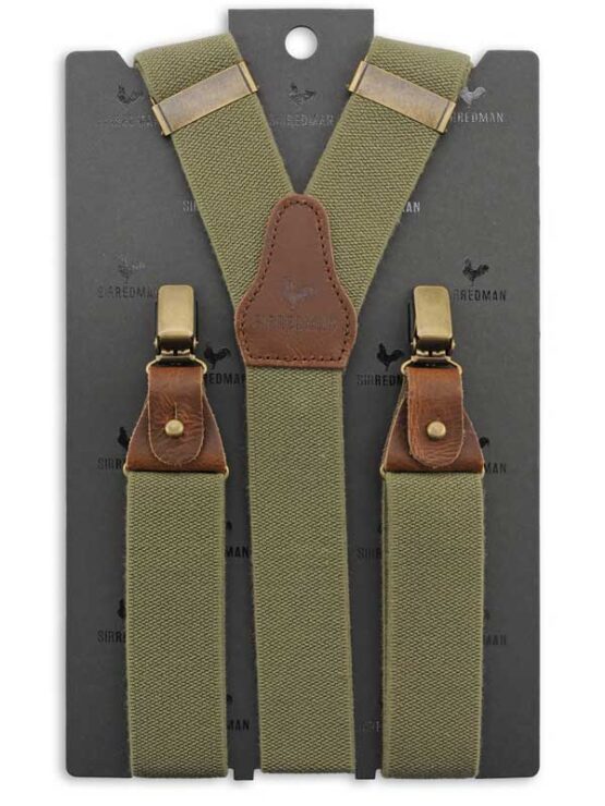 Luxuriöse Hosenträger Essential Armeegrün – Bild 2