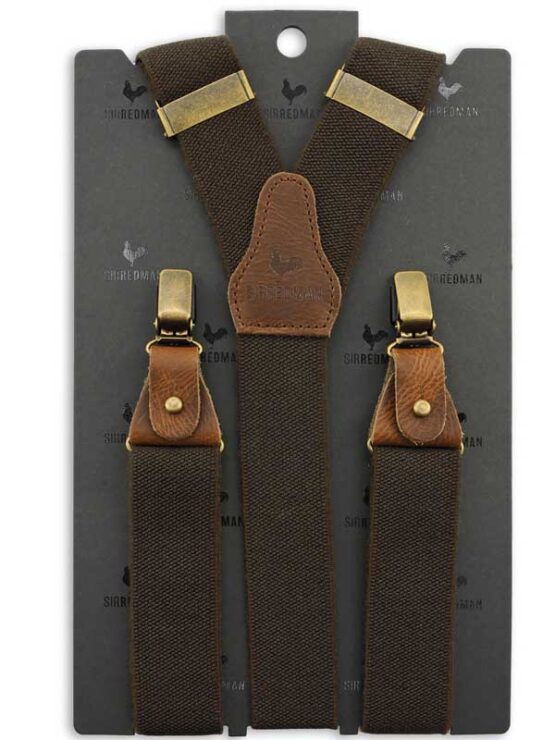 Luxuriöse Hosenträger Essential Braun – Bild 2
