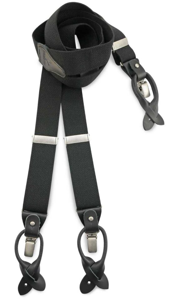 Luxuriöse Hosenträger Essential Schwarz
