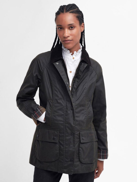 Barbour Classic Beadnell Wachs Jacke Olive – Bild 2