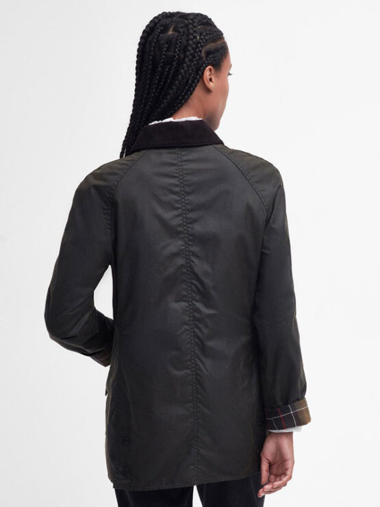 Barbour Classic Beadnell Wachs Jacke Olive – Bild 3
