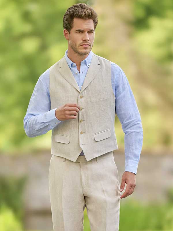 Linnen_Vestje_Wales_met_revers_Nature_