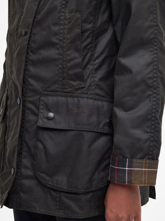 Barbour Classic Beadnell Wachs Jacke Olive – Bild 7