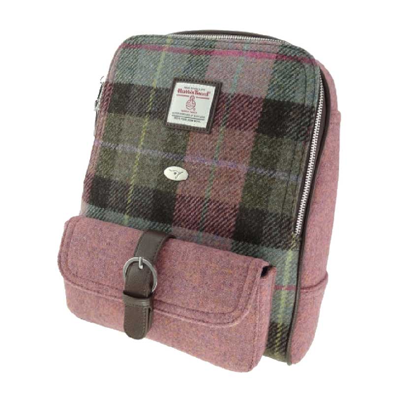 Harris_Tweed__Naver__Backpack_in_Muted_Green_and_Rose_Pink_Tartan
