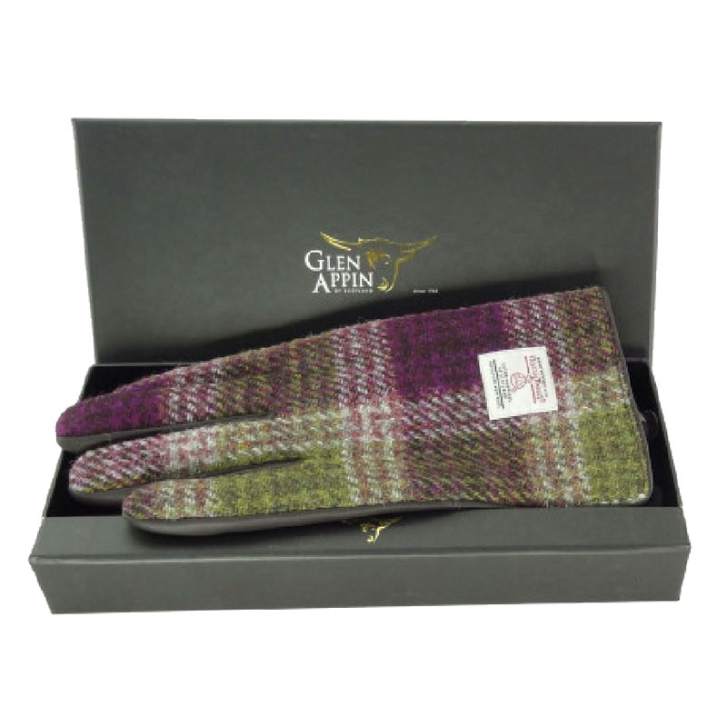 Ladies_Brown_Leather___Harris_Tweed_Gloves_Boxed_in_Heather_Check