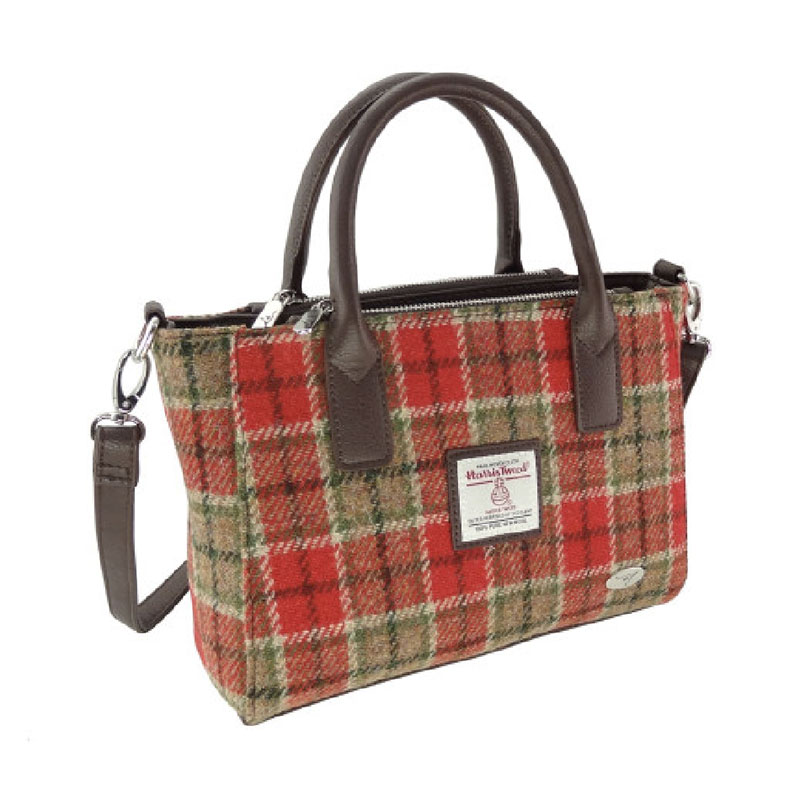 Harris_Tweed__Brora__Small_Tote_in_Red___Green_Tartan