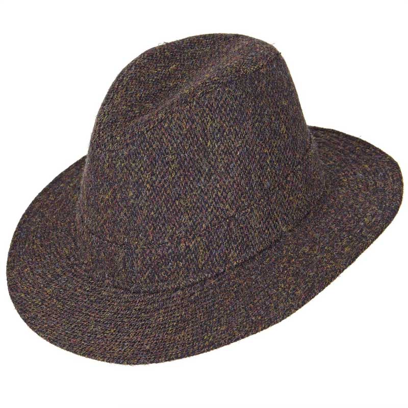 Denholm_Harris_Tweed_Fedora_Hat_Brown_barleycorn
