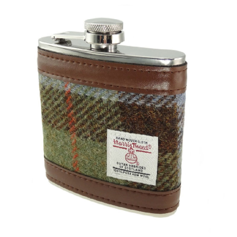 Harris_Tweed_6oz_Hip_Flask_Macleod_Tartan