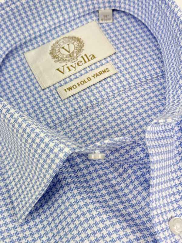 Viyella_Textured_Check_Houndstooth_Ultra_Fine_Two_Fold_Cotton_Shirt