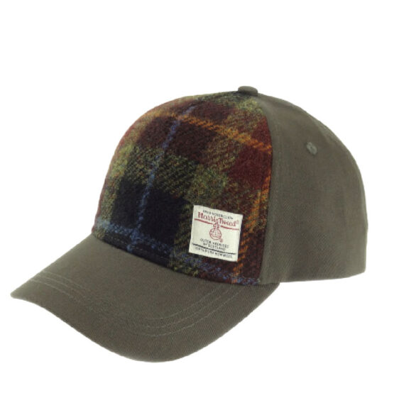 Baseball Cap mit Harris Tweed in Rostkaro
