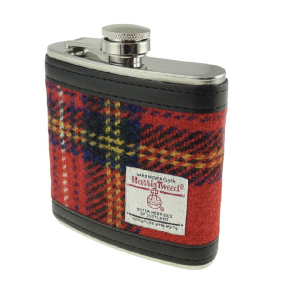 6oz Harris Tweed Flachmann in Royal Stewart Tartan