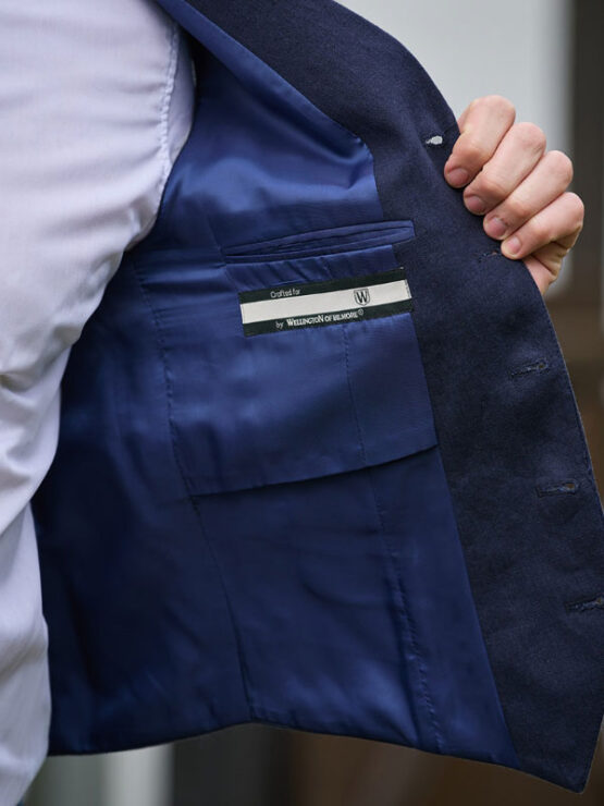 Leinenweste mit Revers Navy – Bild 3