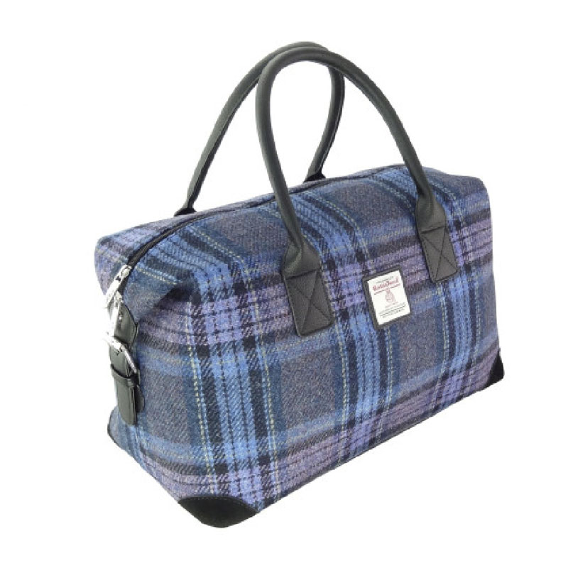 Harris_Tweed__Esk__Overnight_Bag_in_Blue___Purple_Stewart_Tartan