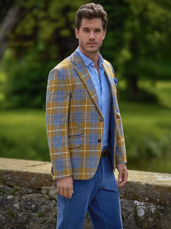 Harris Tweed Sakko ''London'' Im Amber Check – Bild 2