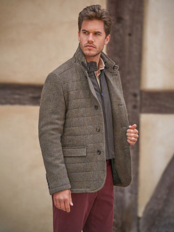 Herren Tweed Jacke ''Austria'' Jacke In Green Hill Tweed