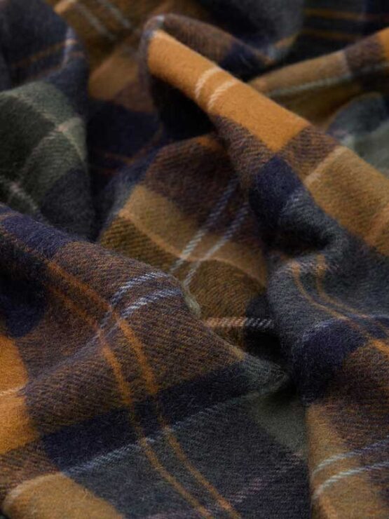 BARBOUR Brack Patchwork Tartan Schal Forest/Bronze Brown – Bild 5
