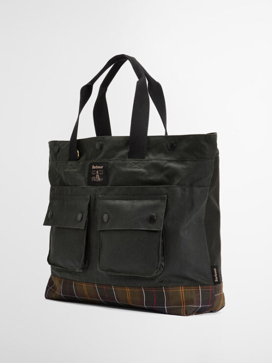Barbour Field Wax Tragetaschen Sage/Classic – Bild 3