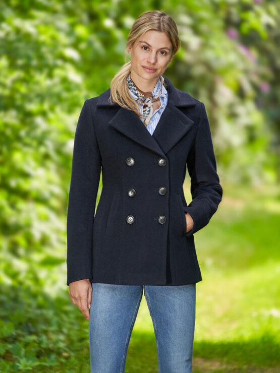 Damen Cabanjacke „Leonie“ Aus Woll-Kaschmir-Mix In Navy – Bild 3
