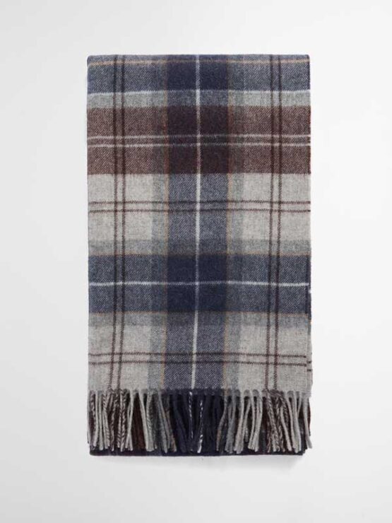Barbour Brack Patchwork Tartan Schal Midnight Oak Tartan