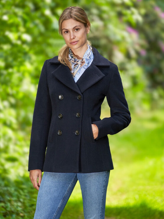 Damen Cabanjacke „Leonie“ Aus Woll-Kaschmir-Mix In Navy – Bild 4