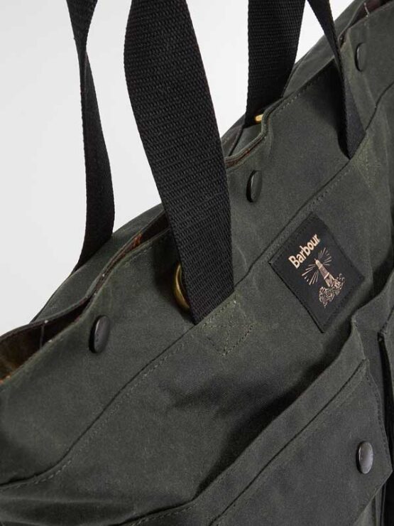 Barbour Field Wax Tragetaschen Sage/Classic – Bild 6