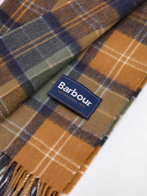 BARBOUR Brack Patchwork Tartan Schal Forest/Bronze Brown – Bild 4