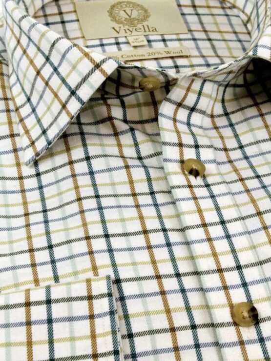 Viyella Shirt, Tattersall Check Green – Bild 2