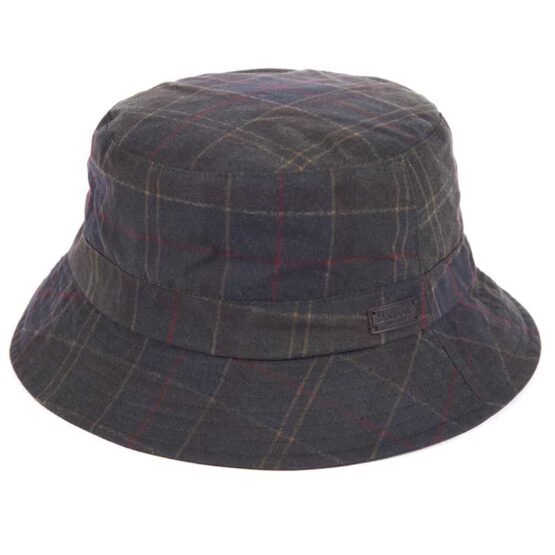 Barbour Darwen Wachs-Fischerhut Schwarz