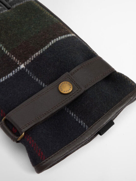 Barbour Newbrough Tartan Damenhandschuhe Oliv – Bild 2