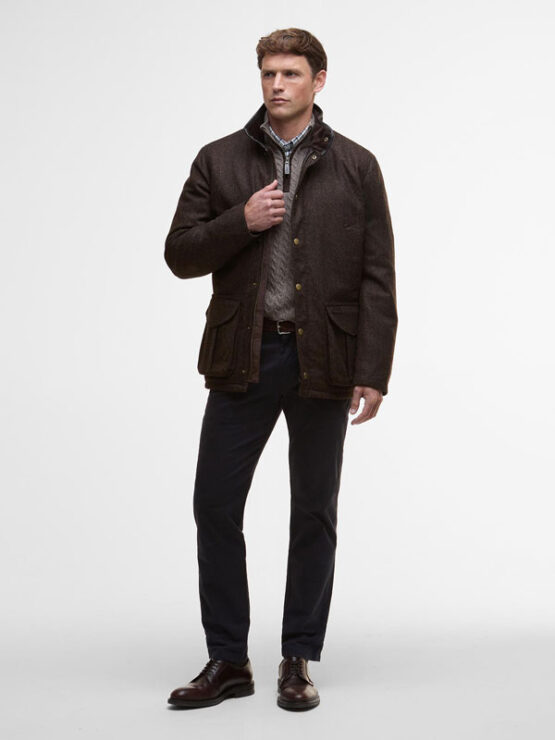 Barbour Hereford Tweed-Wolljacke Rustikalbraun – Bild 5