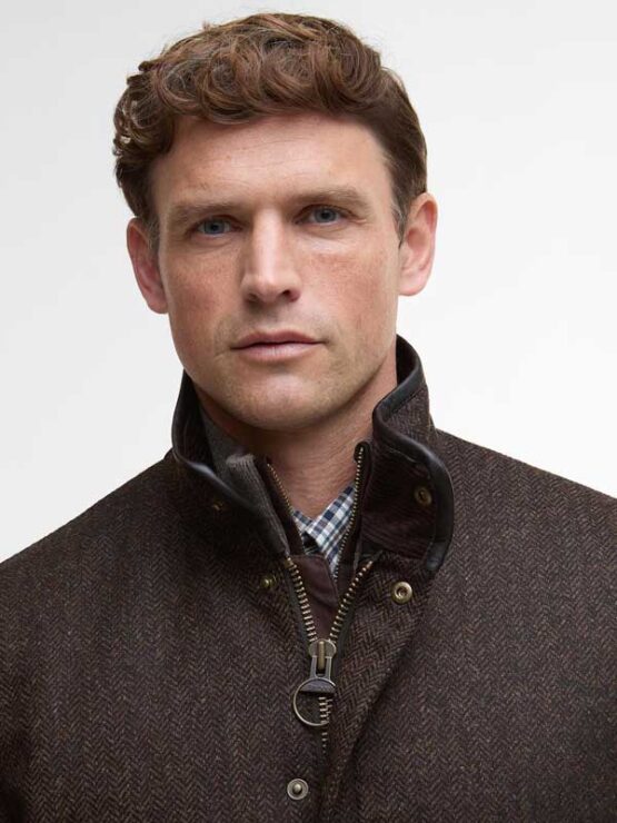 Barbour Hereford Tweed-Wolljacke Rustikalbraun – Bild 3