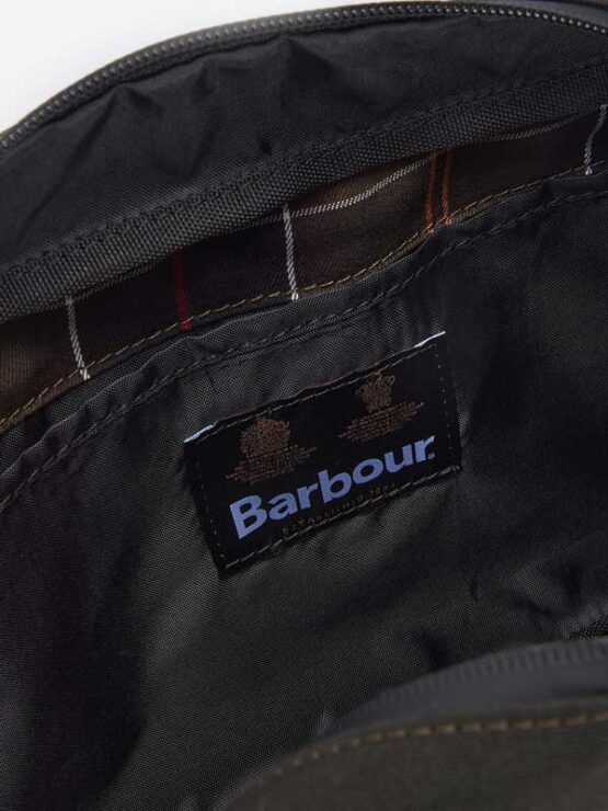 Barbour Field Kulturtasche zum Aufhängen aus Canvas in Olivgrün – Bild 3